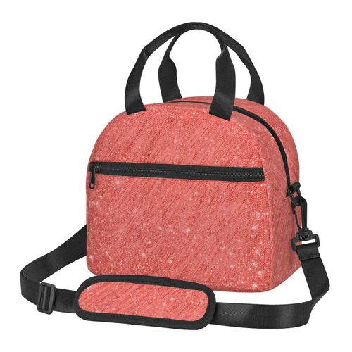 Sac à déjeuner Rideau de guirlandes en feuille métallique Sac besace à main avec sangle d'épaule, Sac Fourre-tout Réutilisable pour Enfant, Retour à l'école, Femmes, Garçon, Fille