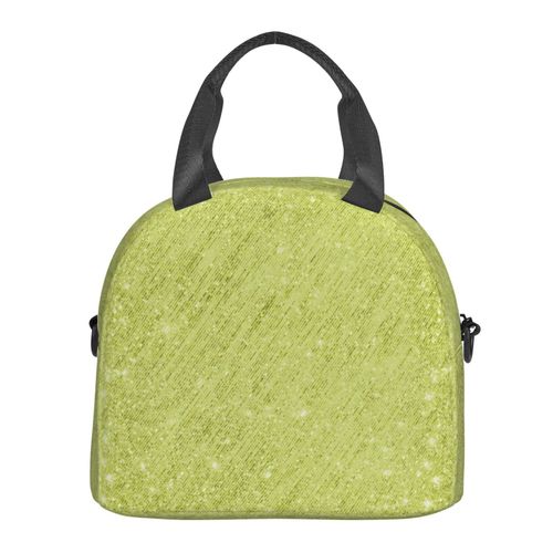 Sac à déjeuner Rideau de guirlandes en feuille métallique Sac besace à main avec sangle d'épaule, Sac Fourre-tout Réutilisable pour Enfant, Retour à l'école, Femmes, Garçon, Fille