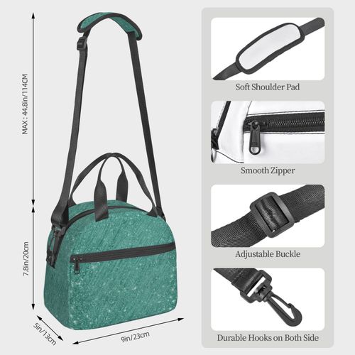 Sac à déjeuner Rideau de guirlandes en feuille métallique Sac besace à main avec sangle d'épaule, Sac Fourre-tout Réutilisable pour Enfant, Retour à l'école, Femmes, Garçon, Fille