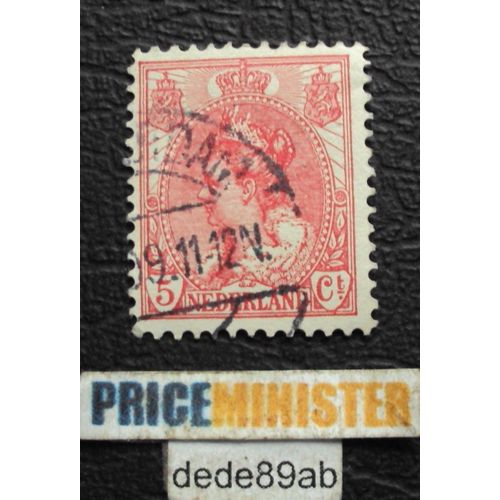 Pays-Bas..  Nederland..  5 Cent . La Reine Wilhelmine "Col Fourrure" Oblitéré Used Stamp.
