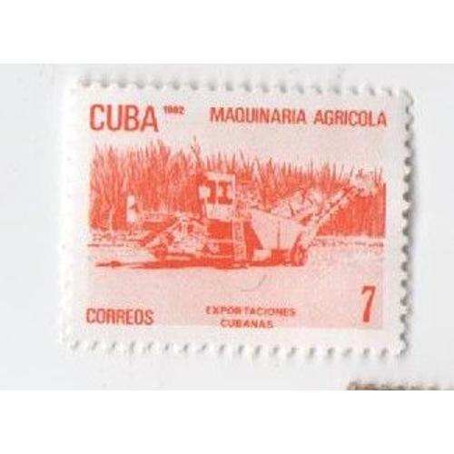 Timbre Non Oblitere Machine Agricole Cuba Correos 