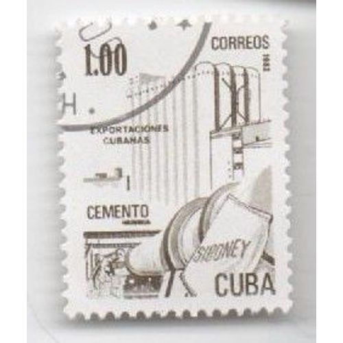 Timbre Oblitere Industrie Du Ciment Cemento Correos 