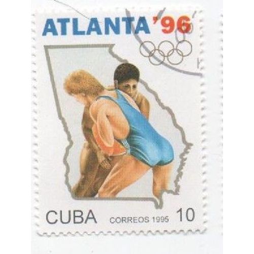 Timbre Jo Olympiques Atlanta 96 1996 Lutte Oblitere