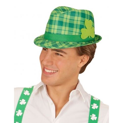 Chapeau Tartan Vert Avec Tr?Fle Saint Patrick Adulte,