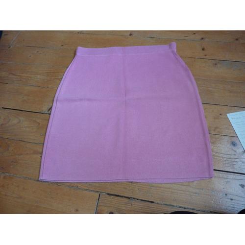 Jupe Benetton Courte En Coton Épais Rose Taille S