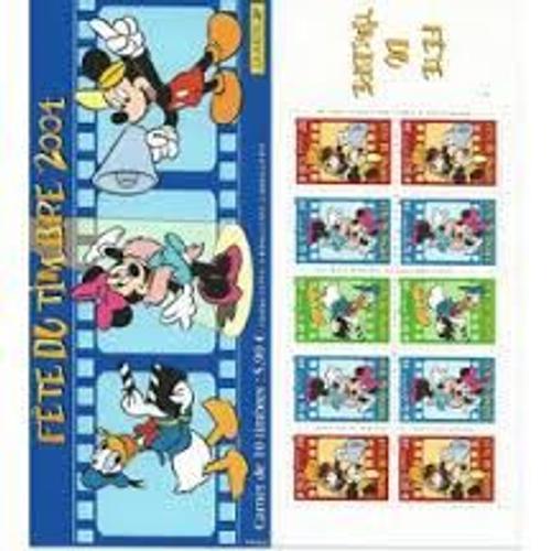 Carnet De 10 Timbres À 0.50 + 0.45+ 0.75 Fête Du Timbre 2004 Mickey