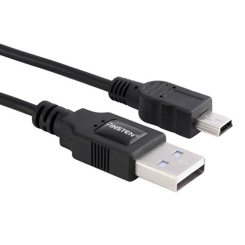 Insten® Câble Data Noir 122cm Usb 2.0 Mâle Vers Mini Usb Mâle, Synchro Transfert De Données Recharge Pour Garmin Nuvi 250w 265t, Tomtom One Xl Xl-S Tomtom Go 930t Blackberry Motorola Pc Ordinateur Htc