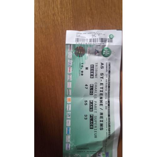 Ticket Billet De Match Asse Reims