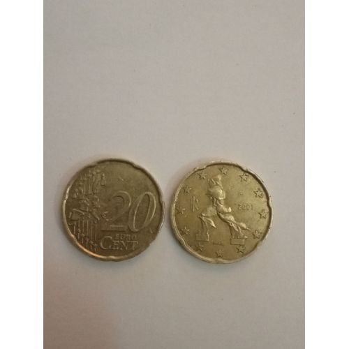 Bonjour Je Vends 2 Pièces Italienne De 2002 De 20 Ctm D Euros En Très Bon État Général, Valeur Unitaire 500€ ,