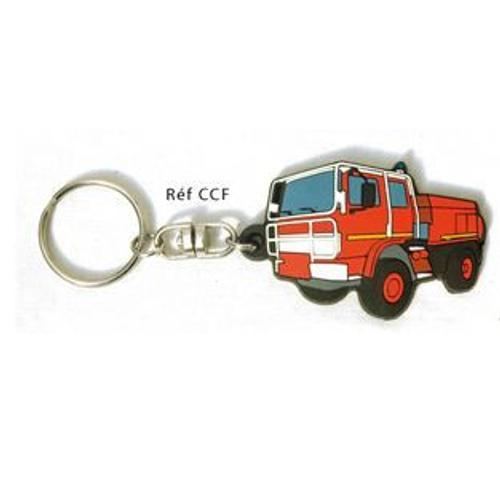 Porte-clé en relief et souple CCF camion Sapeur Pompier