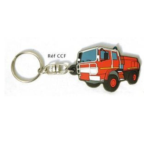 Porte-Clé En Relief Et Souple Ccf Camion Sapeur Pompier