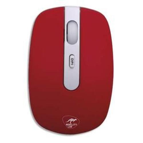 Mobility Lab Rubbamouse - Souris - optique - sans fil - récepteur sans fil USB - rouge