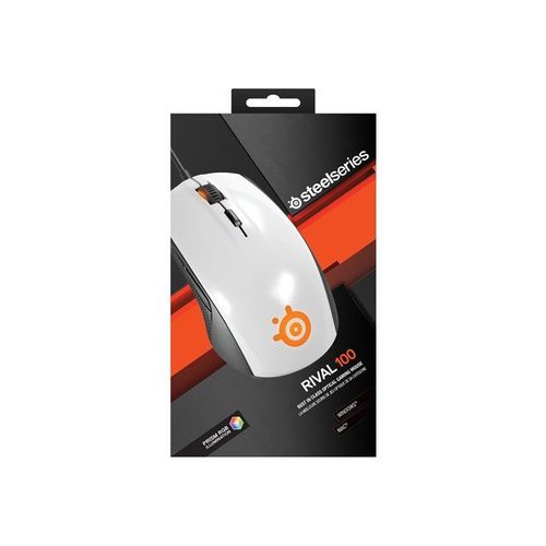 SteelSeries Rival 100 - Souris - optique - 6 boutons - filaire - USB - blanc
