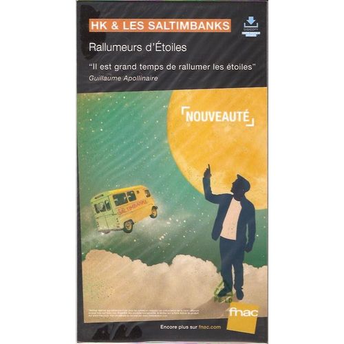 Plv 14x25cm Cartonnée Rigide Hk & Les Saltimbanks Rallumeurs D'étoiles / Magasins Fnac