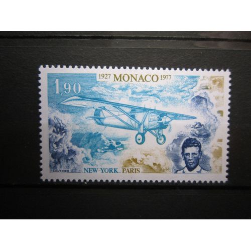 Monaco. Timbre N° 1096 (1977). Cinquantenaire De La Premiere Traversee Aerienne De L Atlantique Nord Par Charles Lindberg.