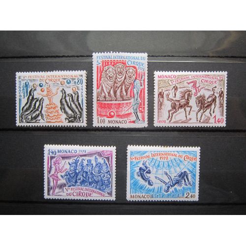 Monaco. Timbres N° 1167 A 1171 (1978). 5eme Festival International Du Cirque De Monte-Carlo