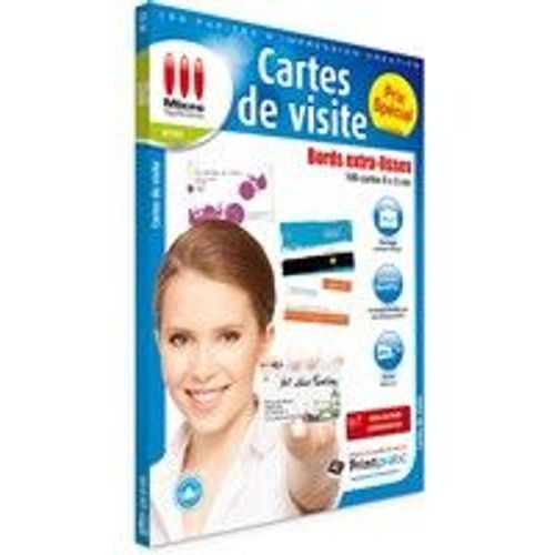 Cartes de visite Bords extra-lisses 100 cartes 9 x 5 cm