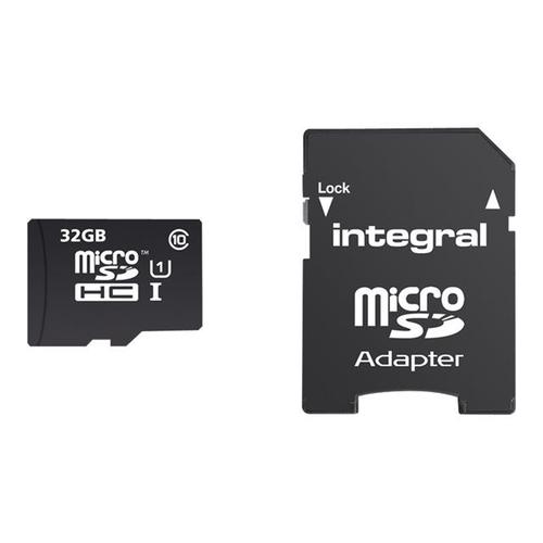 Integral Smartphone and Tablet - Carte mémoire flash (adaptateur microSDHC - SD inclus(e)) - 32 Go - Class 10 - microSDHC UHS-I