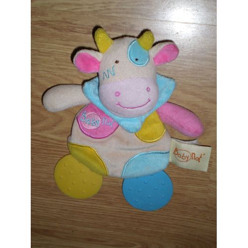 Doudou Vache Avec Grelot Et Anneaux Dentition Baby Nat' / Babynat