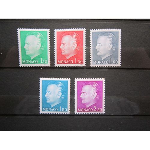 Monaco. Timbres N° 1209 A 1213 (1980). Serie Courante. Effigie Du Prince. Type De 1974