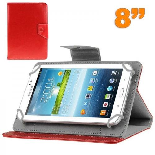 Housse Tablette 8 Pouces Universelle Support Etui Protection Rouge