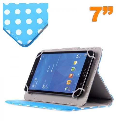 Housse Universelle Tablette Tactile 7 Pouces Bleu À Pois Blancs