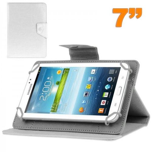 Housse Universelle Tablette Tactile 7 Pouces Support Ajustable Blanc