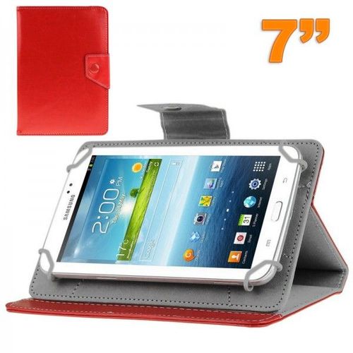 Housse Universelle Tablette Tactile 7 Pouces Support Ajustable Rouge