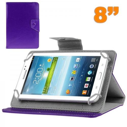 Housse Tablette 8 Pouces Universelle Support Etui Protection Violet