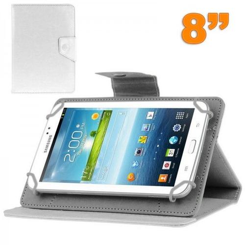 Housse Tablette 8 Pouces Universelle Support Etui Protection Blanc