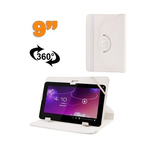 Housse Universelle Tablette 9 Pouces Protection Support 360° Blanc