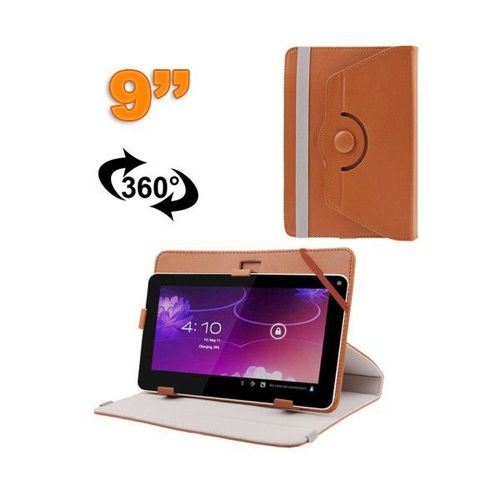 Housse Universelle Tablette 9 Pouces Protection Support 360° Marron
