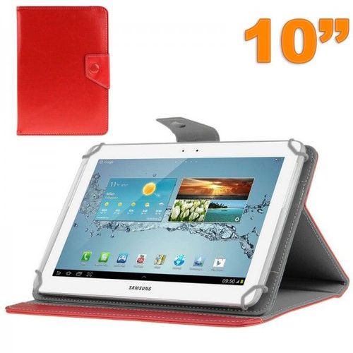 Housse Universelle Tablette 10 Pouces Ajustable 10.1'' Support Rouge