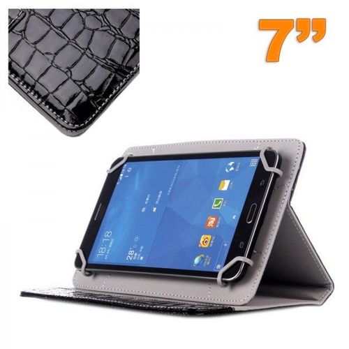 Housse Universelle Simili Peau Crocodile Tablette 7 Pouces Noir