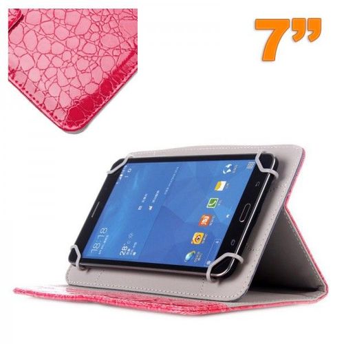 Housse Universelle Simili Peau Crocodile Tablette 7 Pouces Magenta