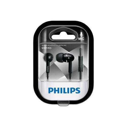 Philips SHE1455BK - Écouteurs avec micro - intra-auriculaire - filaire - jack 3,5mm - noir