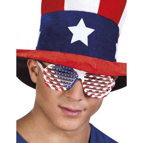 Lunettes Blanches Drapeau Usa Adulte,