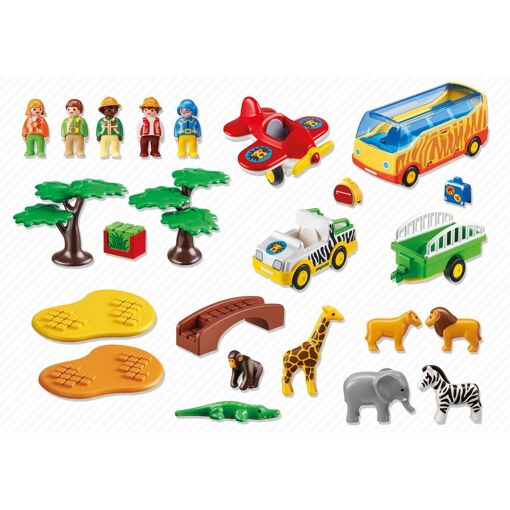 Playmobil 123 5047 - Coffret Animaux De La Savane Avec Gardien Et Touristes... - 2