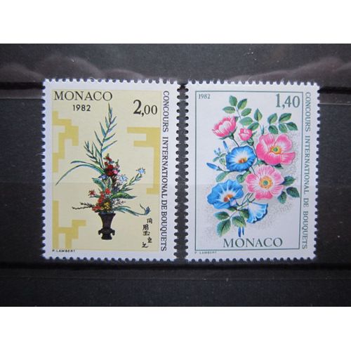 Monaco. Timbres N° 1295 Et 1296 (1981). Concours International De Bouquets A Monte-Carlo En 1982