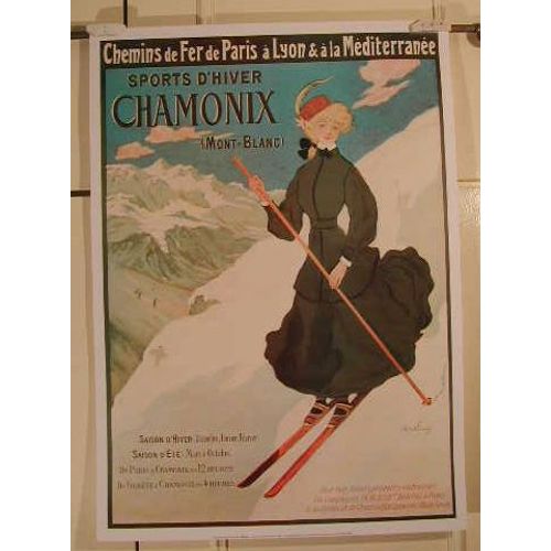 Chamonix Skieuse - Faivre - Affiche / Poster Envoi En Tube