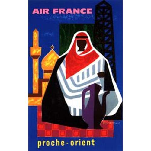 Air France Proche-Orient - G. Georget - Affiche / Poster Envoi En Tube