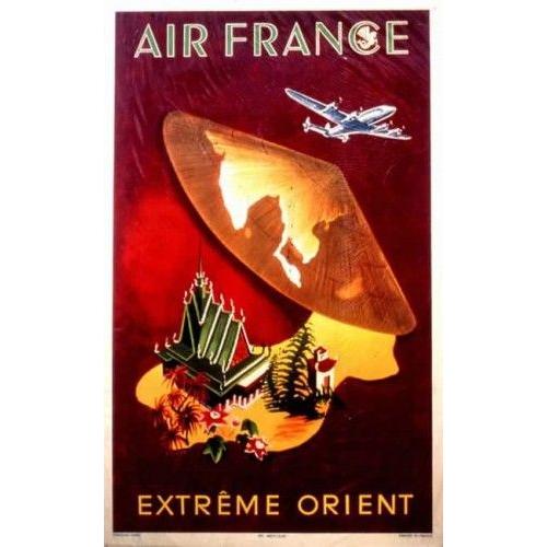 Air France -Extrème Orient G.Dumas 1950 -  - Affiche / Poster Envoi En Tube