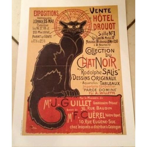 Chat Noir - Rodolphe Salis - Steinlen - Affiche / Poster Envoi En Tube