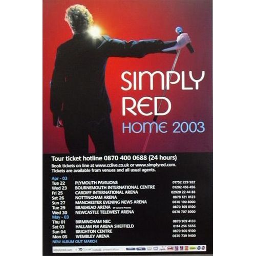 Simply Red - Home 2003 - Affiche / Poster Envoi En Tube