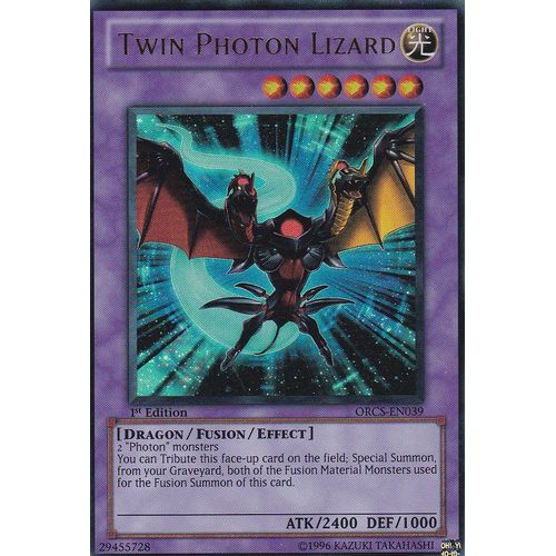 Carte Yu-Gi-Oh - Twin Photon Lizard - Orcs-En039 - ( Lézard Jumeau Photon Orcs-Fr039 ) - Ultra Rare - 1st Ed - Anglaise - 