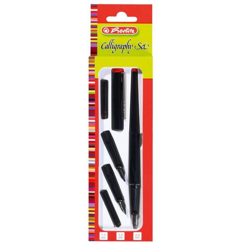 Herlitz 8623001 Set De Calligraphie Au Stylo Plume 5 Pièces Avec Modèles Import Allemagne