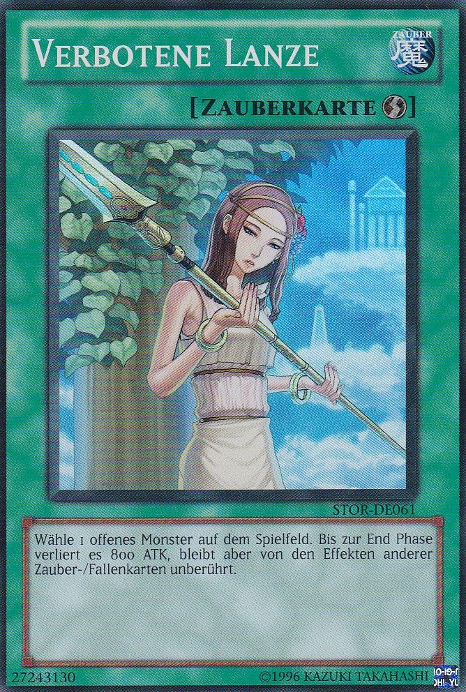 Carte Yu-Gi-Oh - Verbotene Lanze - Stor-De061 - ( Lance Interdite Stor-Fr061 ) - Super Rare - Version Allemande -