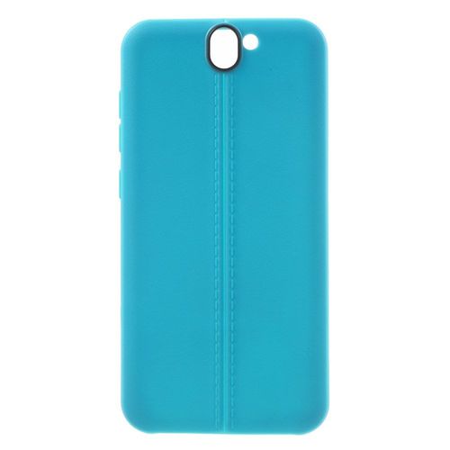 Coque Souple Bleue Aspect Cuir Coutures Apparentes Pour One-A9