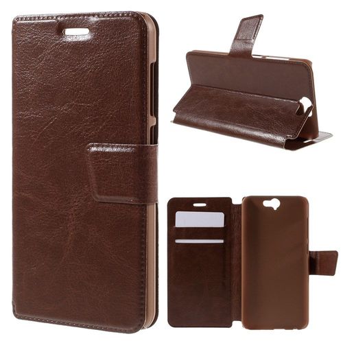 Etui Portefeuille Marron Pour Htc One-A9 Avec Rabat Latéral Articulé Fonction