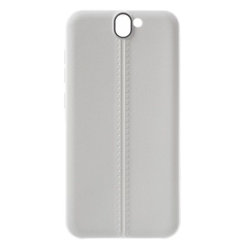 Coque Souple Blanche Aspect Cuir Coutures Apparentes Pour One-A9